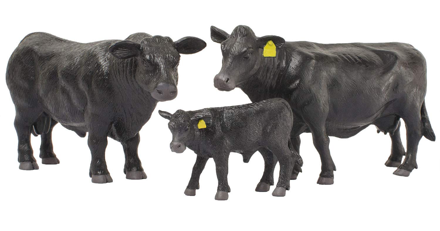 Little Buster Toys Angus Cow - Realistic Black Angus Cow, 1/16th Scale