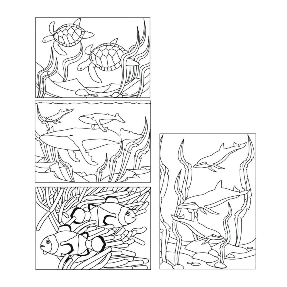 S&S Worldwide Sand Art Boards for Creating Sand Pictures, Great for Kids and All Ages, 3 Each of 4 Sea Life Designs, 5" x 7" Pack of 12. (Sand not