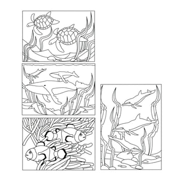 S&S Worldwide Sand Art Boards for Creating Sand Pictures, Great for Kids and All Ages, 3 Each of 4 Sea Life Designs, 5" x 7" Pack of 12. (Sand not