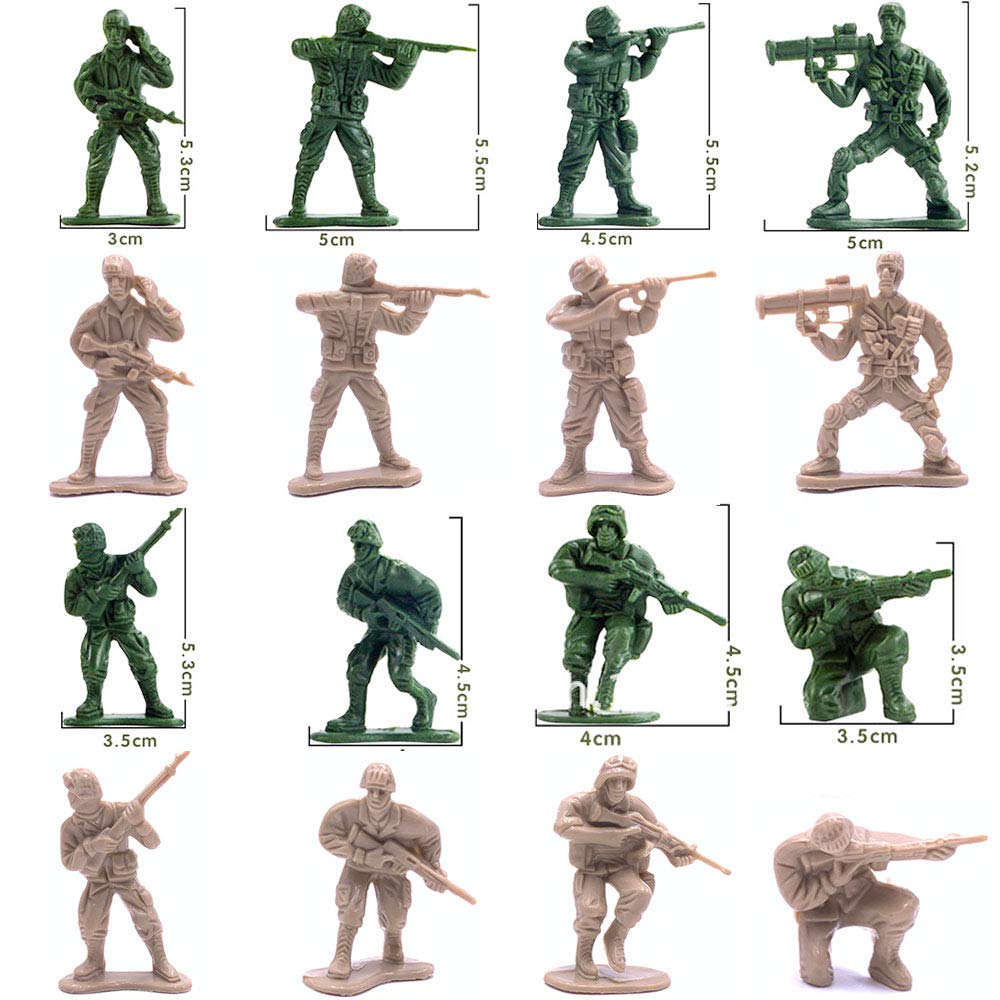 23-Pack Die-Cast Military Vehicles Set - Alloy Metal Army Soldiers, 16-Pack, Playmat, Mini Tank, Helicopter Playset for Kids Boys