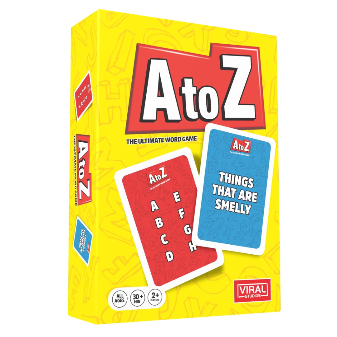 Viral Studios A to Z - Fast-Paced Word Game for Families & Game Nights - Race the Timer, Flip Letters & Shout Answers - Fun Card Game for Kids, Teens
