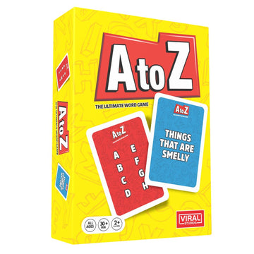 Viral Studios A to Z - Fast-Paced Word Game for Families & Game Nights - Race the Timer, Flip Letters & Shout Answers - Fun Card Game for Kids, Teens