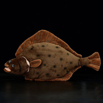 Frankiezhou Home Flounder Plush Toy - Simulation 17" Grey Lifelike Cute Flatfish Stuffed Animals Toys, Super Soft Sea Creatures Model Plush Toy Gift