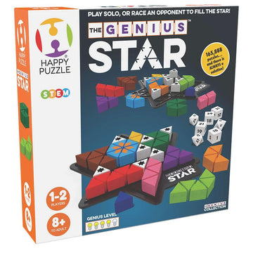 The Happy Puzzle Company The Genius Star | Toy of The Year Award Winning Family Board Game | 165,888 Possible Puzzles | Filling in Colored Shapes |