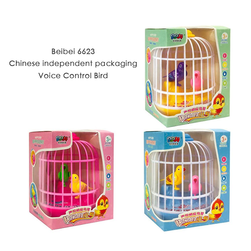 Forart Singing and Chirping Bird in Cage - Realistic Sounds and Movements - Sound Activated Chirp Toy - Electronic Simulation Bird Cage