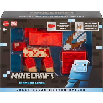 Mattel Minecraft Diamond Level Sheep Action Figure with 3 Accessories, 5.5-inch Collector Scale & Pixelated Design
