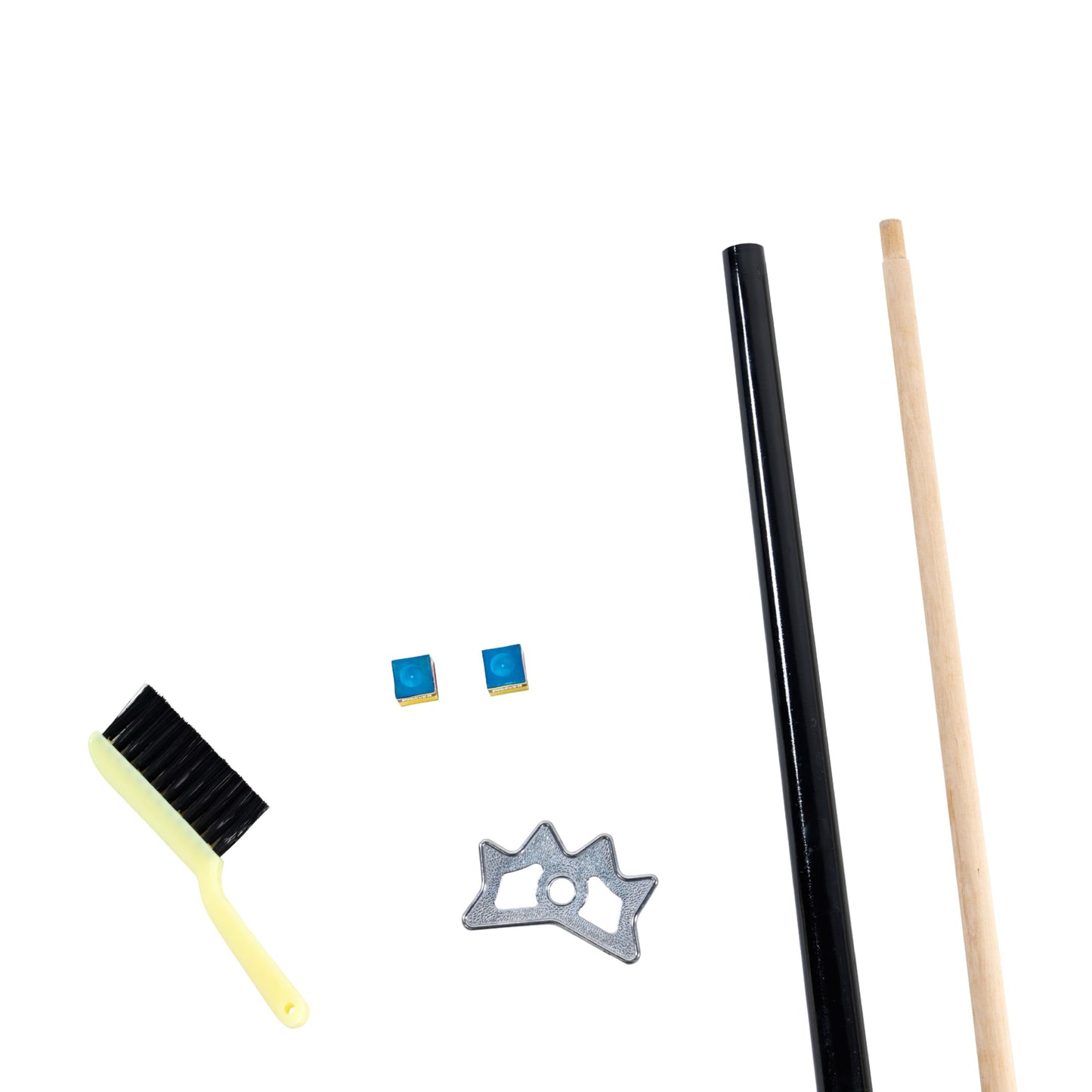 Barrington Billiards 24-Piece Pool Table Kit with 57 Inch 2-Piece Cue Sticks, 16-Piece 2 1/4 Inch Billiard Ball Set, Triangle Rack, Bridge Stick, Rail