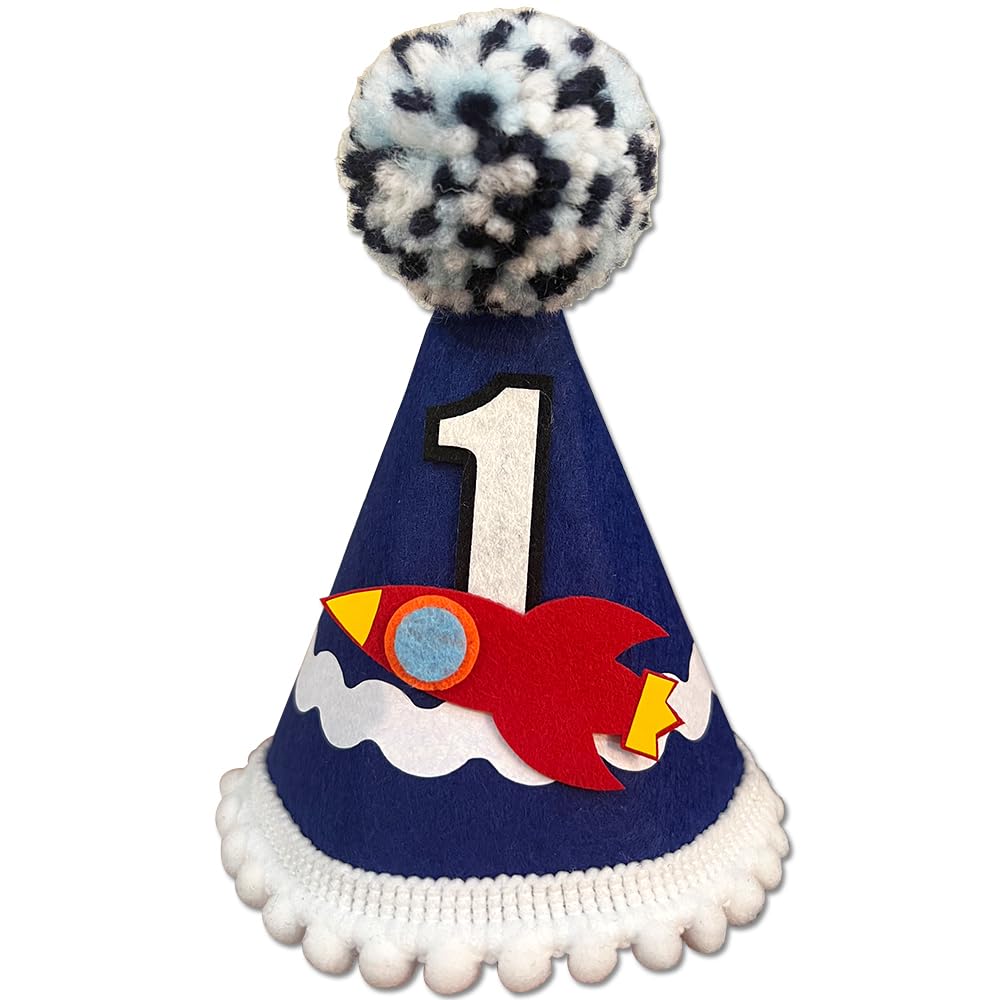 GotGala Rocket One 1st Birthday Party Hat Outer Space 1st Birthday Crown Space Galaxy Themd Baby Shower Decorations