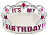 Pink & Silver Customizable Birthday Tiara - 3.5" x 5" (1 Pc.) - Festive Plastic Crowns For All Ages