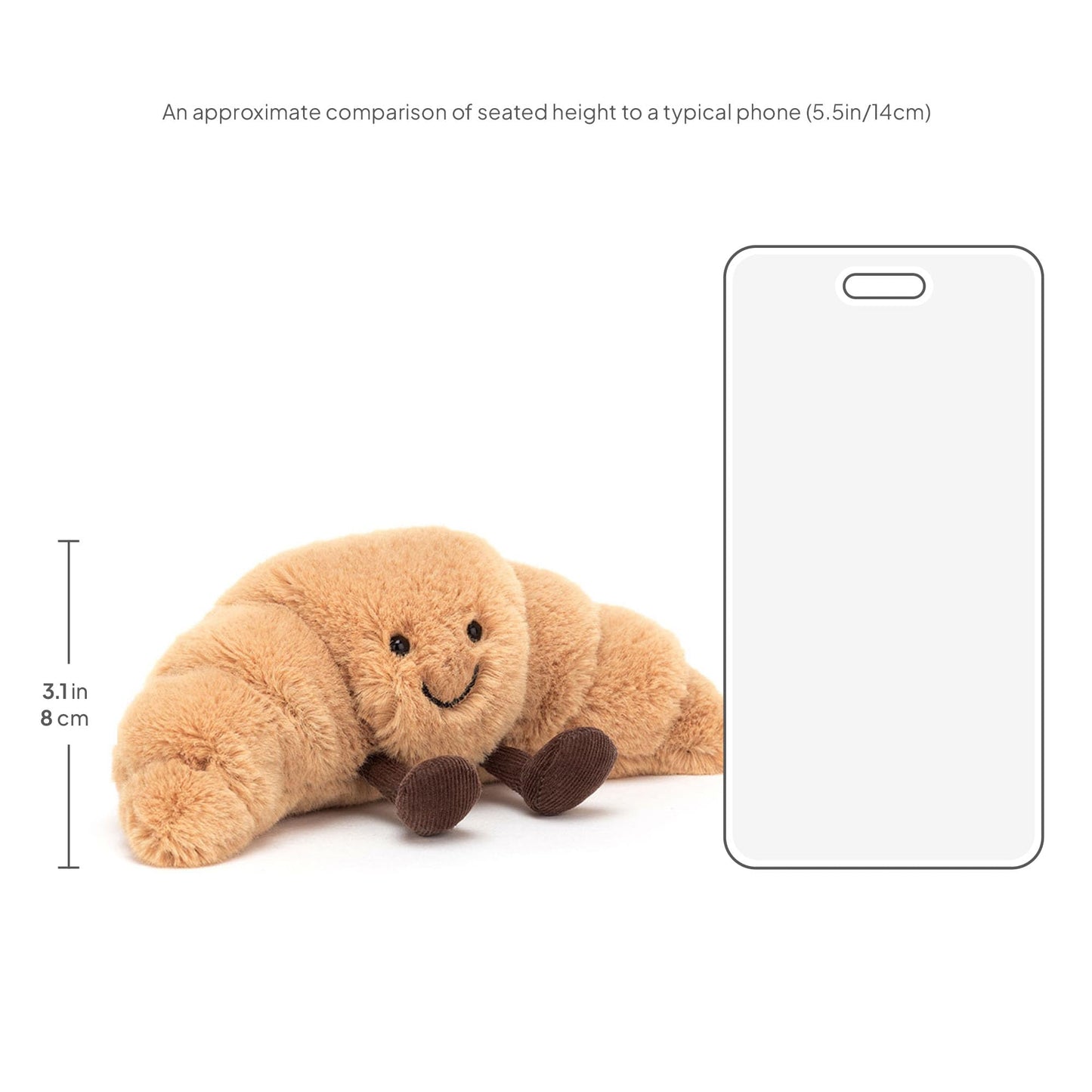 Jellycat Amuseables Croissant Stuffed Toy, Small 8.5 inches - Pastry Plush - Fun Gift Idea