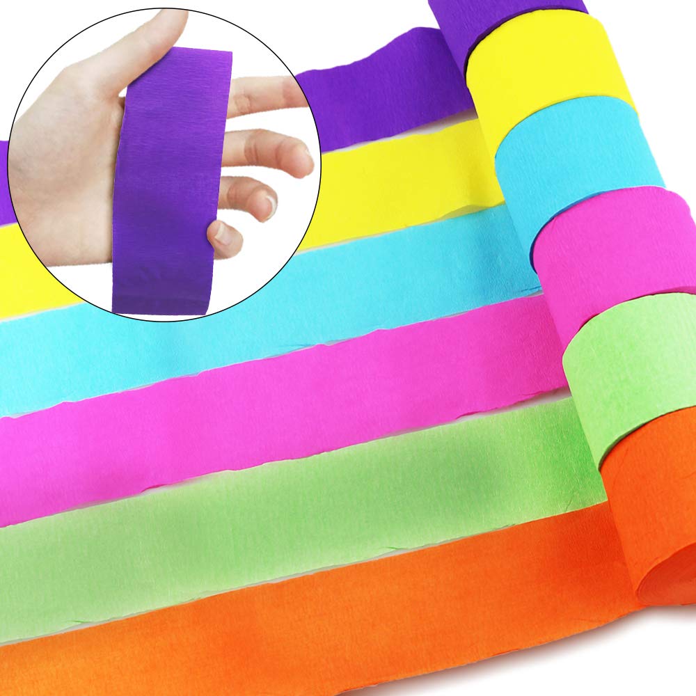 Rainbow Party Backdrop with Balloons Garland, Rainbow Cloud Birthday Photo Backdrops Props Booth Rainbow Crepe Paper Streamers Rolls for Kids Rainbow
