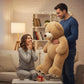 MorisMos Smiling Giant Teddy Bear, 39inch Big Stuffed Animal Bears with Large Footprints Plush, Gift Kids Girlfriend Boyfriend, Light Brown