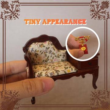 1/12 Scale Dollhouse Furniture Miniature Accessories Vintage Wooden Sofa