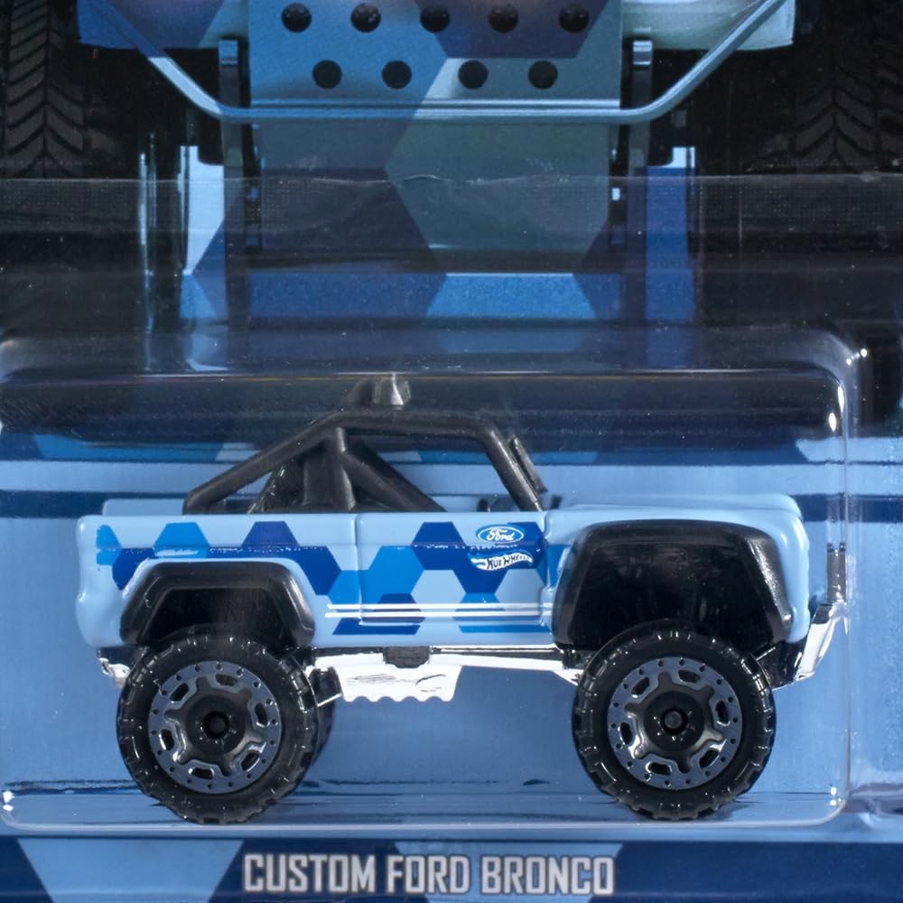 Hot-Wheels Camouflage Collectible Series - Blue Sport Utility Vehicle Truck ~ DWF44 ~ Inspired by Custom Ford Bronco SUV ~ 5/8