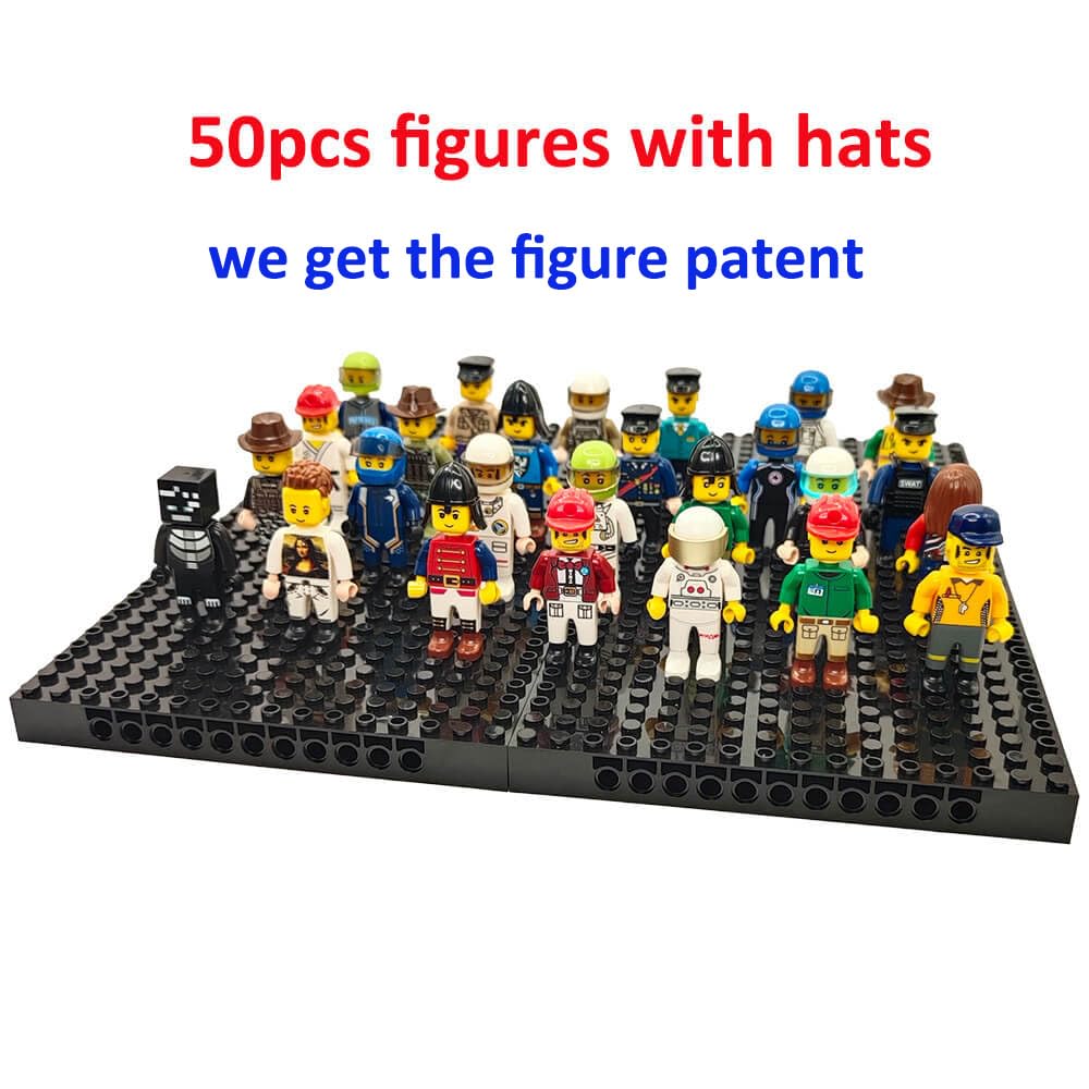 BOIWEX 50pcs Mini Figure People Action Figure, Minifigure Stuffer Toys Building Sets, WW2 Army Building Block Toys