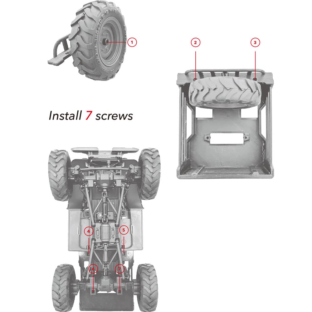 Truck Bed Upgrade Parts ?NO Truck Included? for FCX24 Power Wagon RC Crawler (Black)