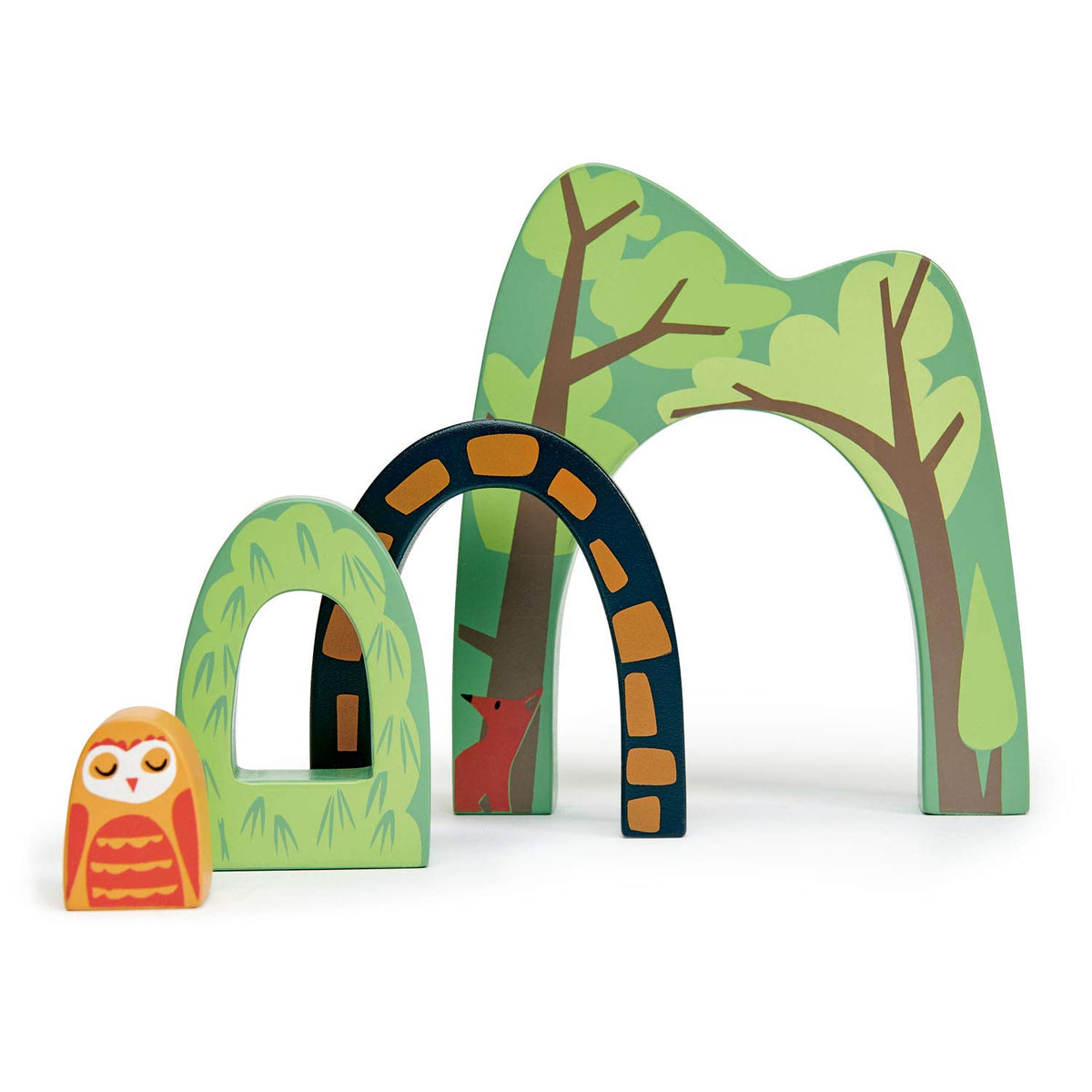 Tender Leaf Toys - Forest Tunnels - Stacking Train Set Accessories - Toy Stacker, Blocks - Open-Ended Toy Set for Inspires Creative and Imaginative
