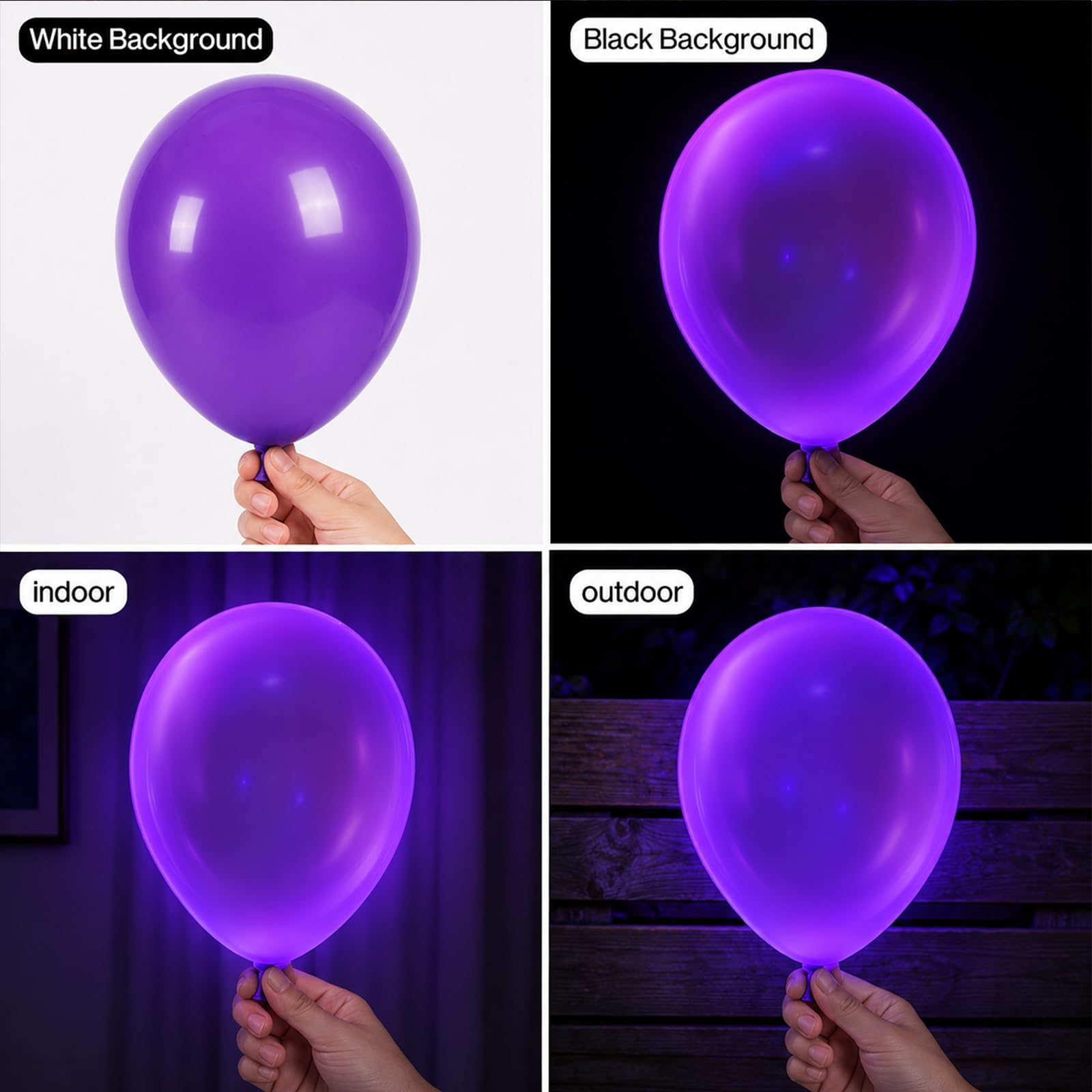 100 Pcs UV Neon Balloons, Neon Glow Party Balloons UV BlackLight Balloons glow in the dark party supplies for Birthday Decorations Wedding Glow Party