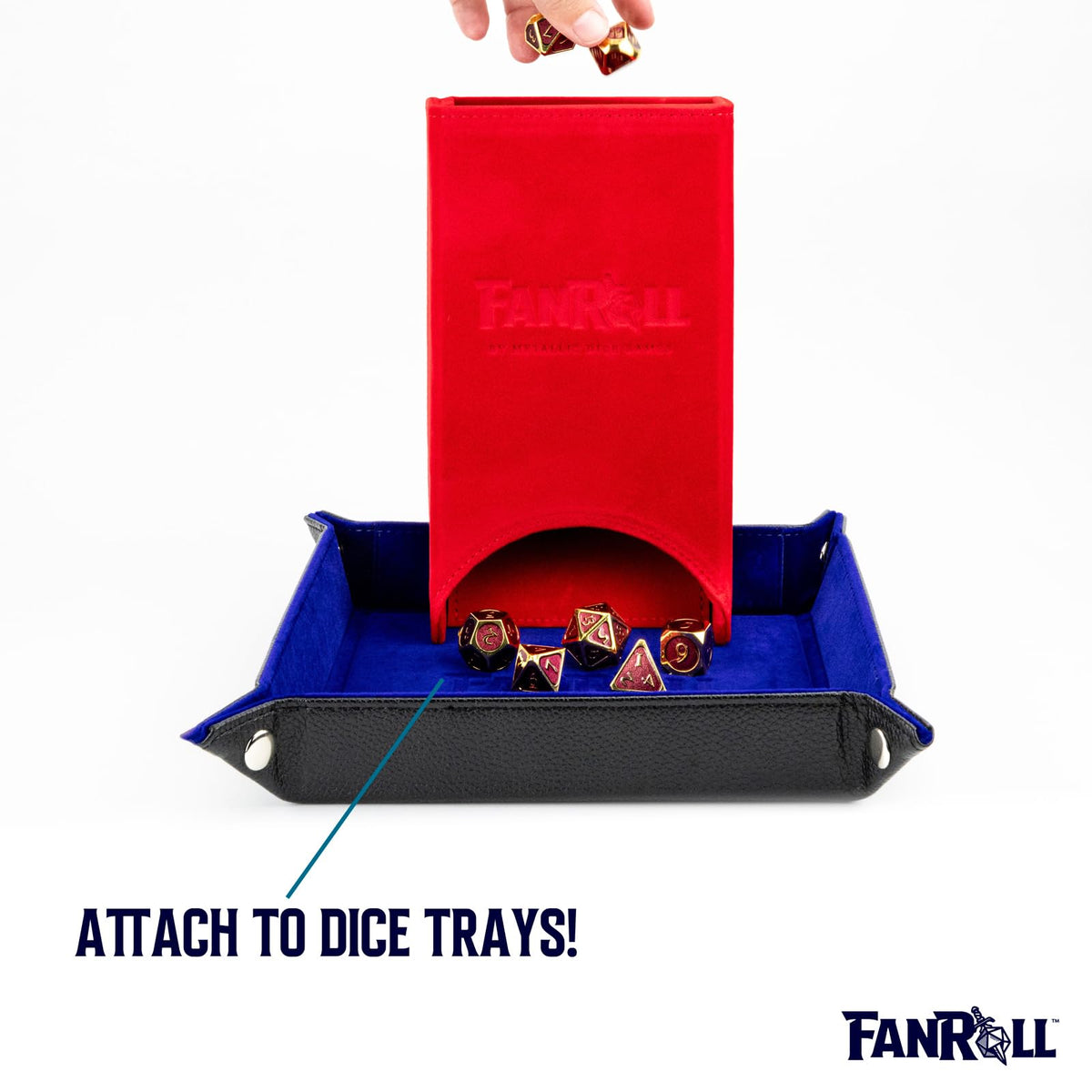 FanRoll Fold Up Dice Tower: Red, Role Playing Game Dice Accessories for Dungeons and Dragons