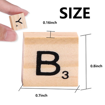 100 PCS Wood Letter Tiles Wooden Tiles