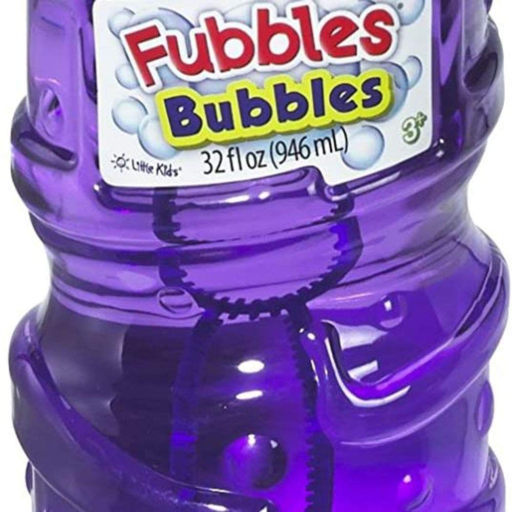 Fubbles Bubbles Solution and Refill | for Kids Ages 3+ | Includes 32oz Fubbles Bubbles Solution and Bubble Wand (Colors May Vary)