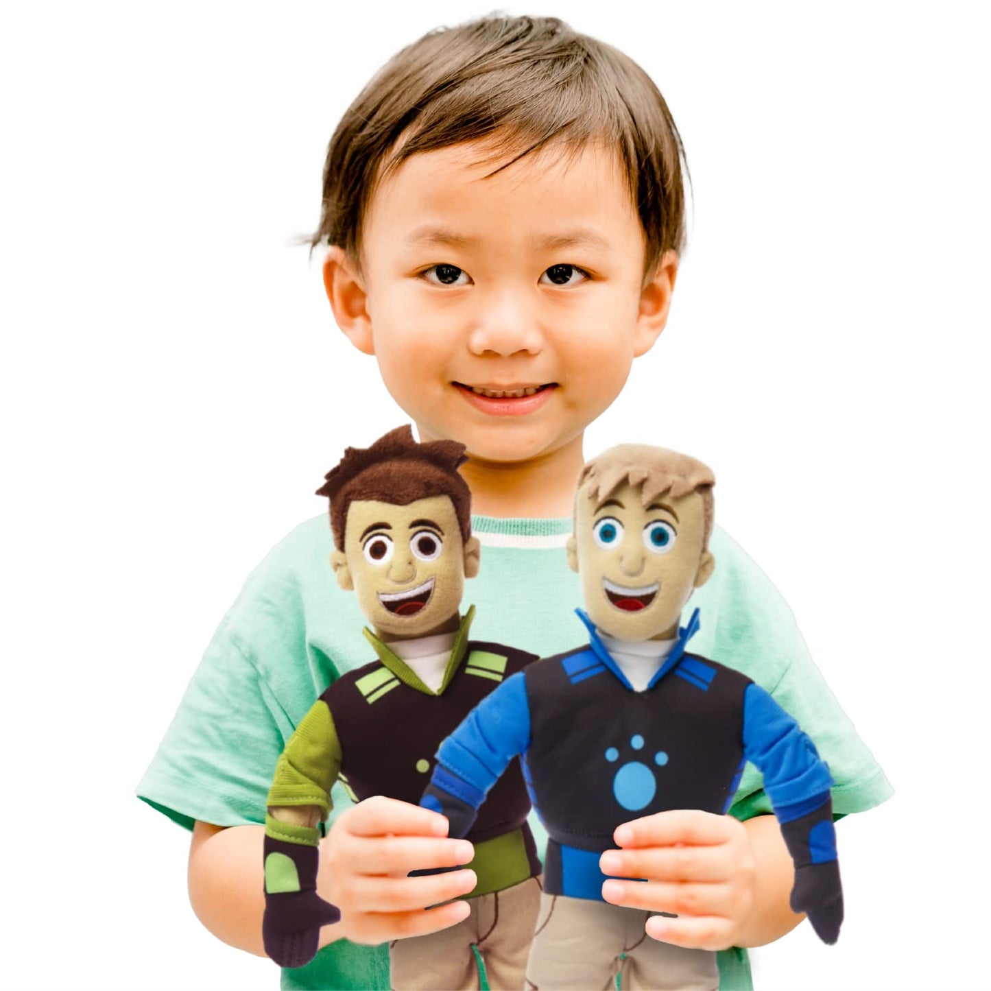 Mighty Mojo Wild Kratts Plush Toy Doll - Chris & Martin Kratt 14" - Adventure Set - Creature Power Suit - Embroidered Details for Fans of The Popular
