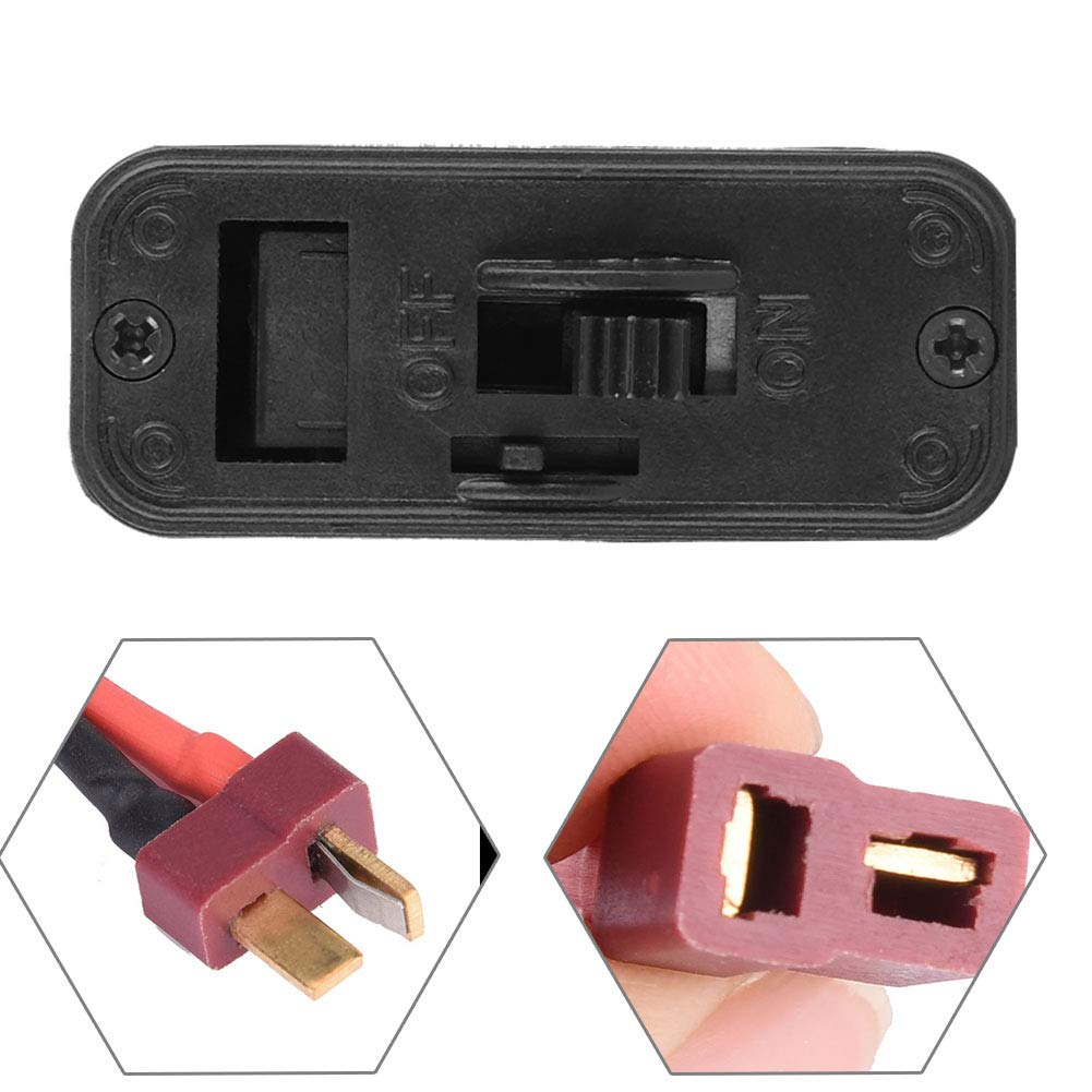 Dilwe RC Switch, High Current On/Off Switch for RC Airplane, Black, Mechanical, Push Button, Manual