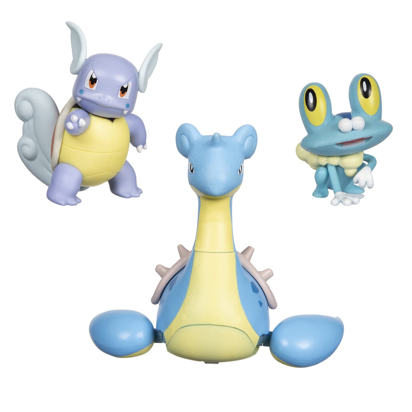 Pokémon Pokémon Battle Figure, Water-Type Theme 3 Pack with Froakie, Wartortle, Lapras - 4.5-inch Froakie Figure, 3-inch Wartortle Figure, 2-inch