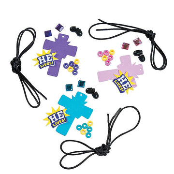 He Lives Necklace Craft Kit, Makes 12 - DIY Easter Crafts for Kids and Fun Home Activities VBS 2026