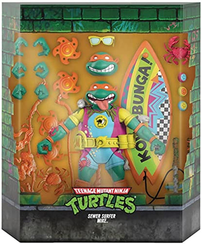 SUPER7 Teenage Mutant Ninja Turtles Ultimates Sewer Surfer Mike 7-Inch Action Figure
