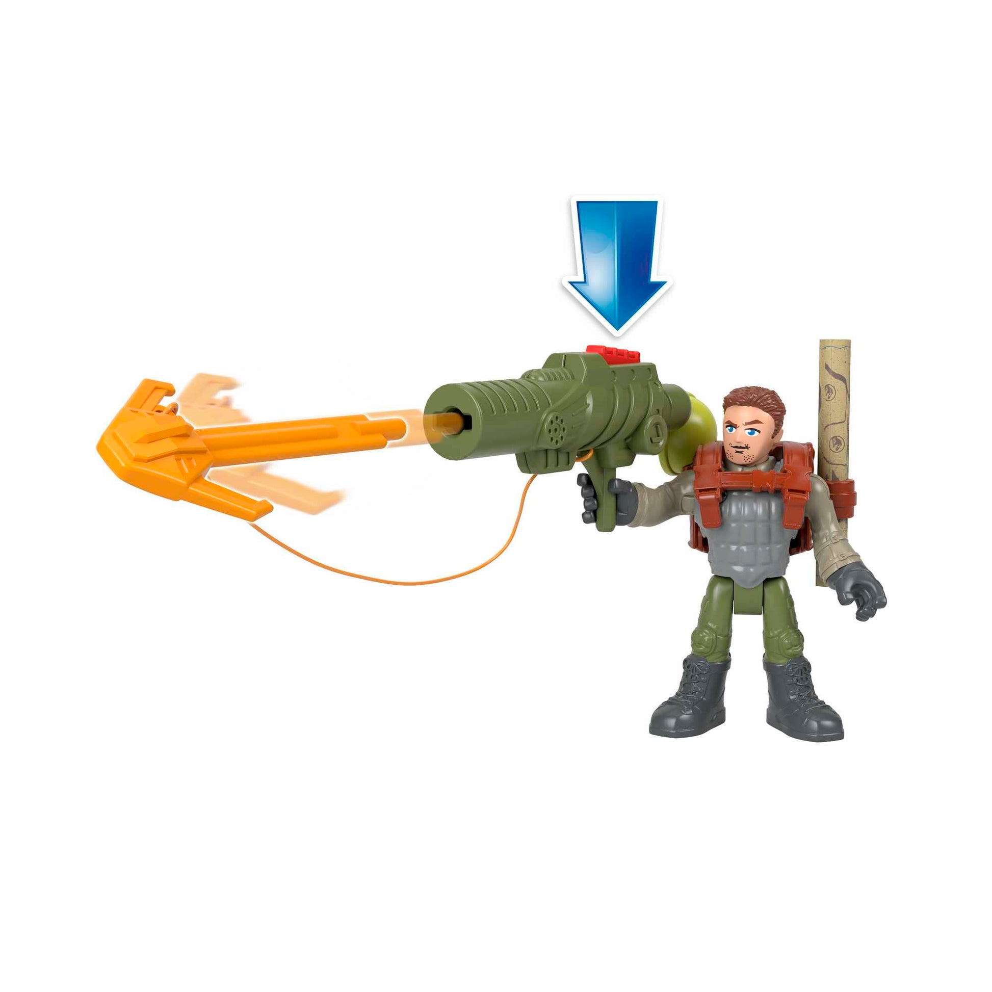 Fisher-Price Imaginext Jurassic World Dinosaur Toys Track & Trail Dino Pack Play Set with Owen Grady & Blue the Raptor for Ages 3+ Years