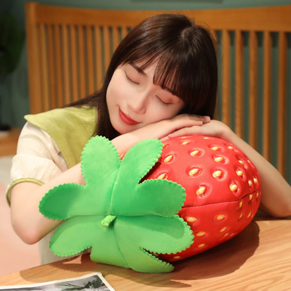 XIYUAN Strawberry Plush Toy 20 Inch Fruit Pillow Children's Stuffed Cushion Super Soft for Boys and Girls Room Decoration Gift