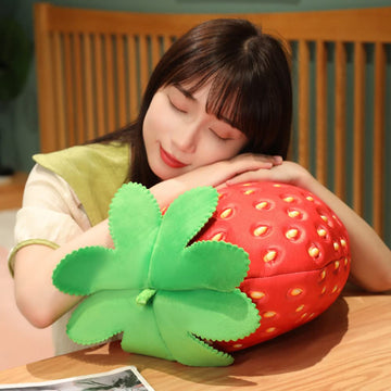 XIYUAN Strawberry Plush Toy 20 Inch Fruit Pillow Children's Stuffed Cushion Super Soft for Boys and Girls Room Decoration Gift