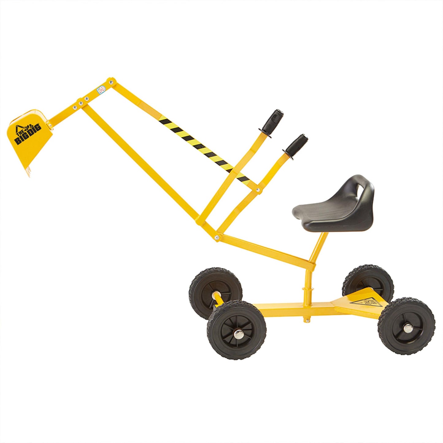 Big Dig Toy Excavator Ride, Sand Digger w/ 360 Rotation Base for Kids Ages 3 & Up, Yellow - Outdoor Playground and Beach Construction Riding Toys