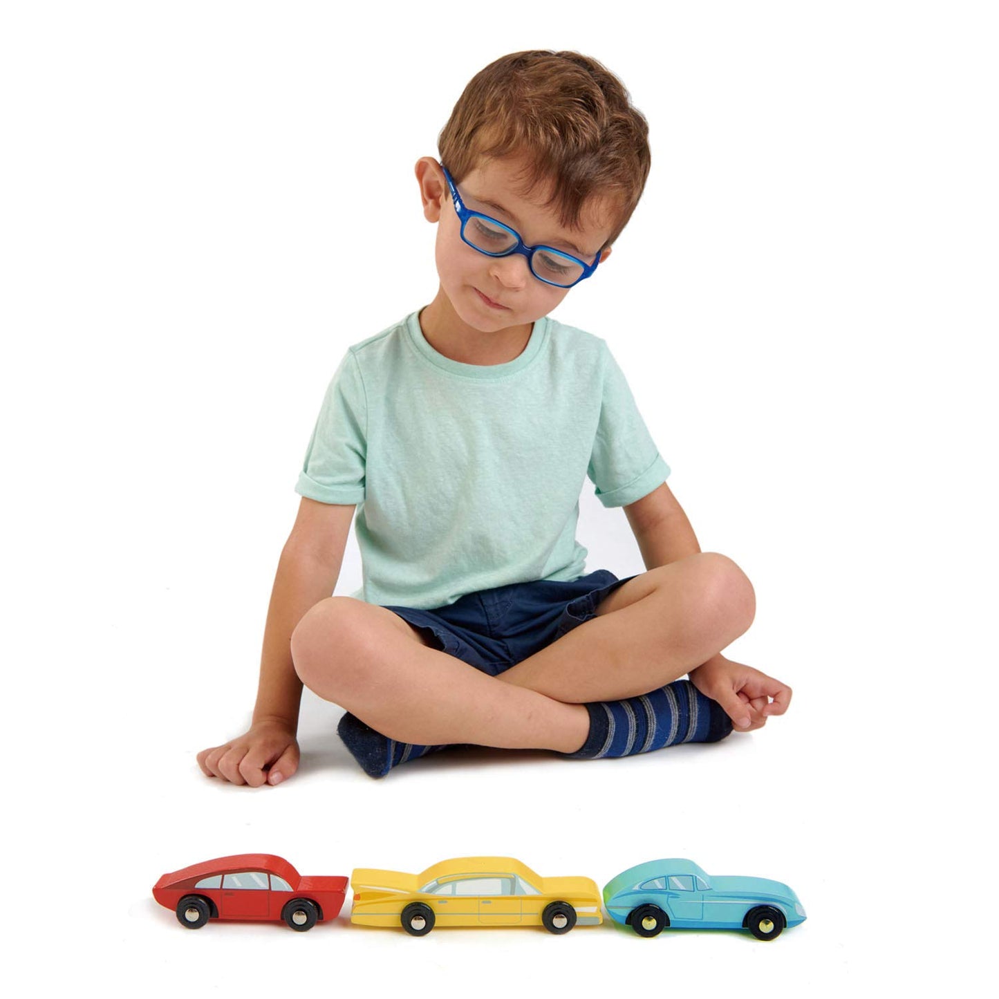 Tender Leaf Toys - Retro Cars - Three Vintage Solid Wood Super Car Set Made with Premium Quality Materials - Encourages Imaginative Roleplay