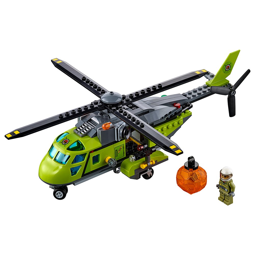 LEGO City Volcano Explorers 60123 Volcano Supply Helicopter Building Kit (330 Piece)