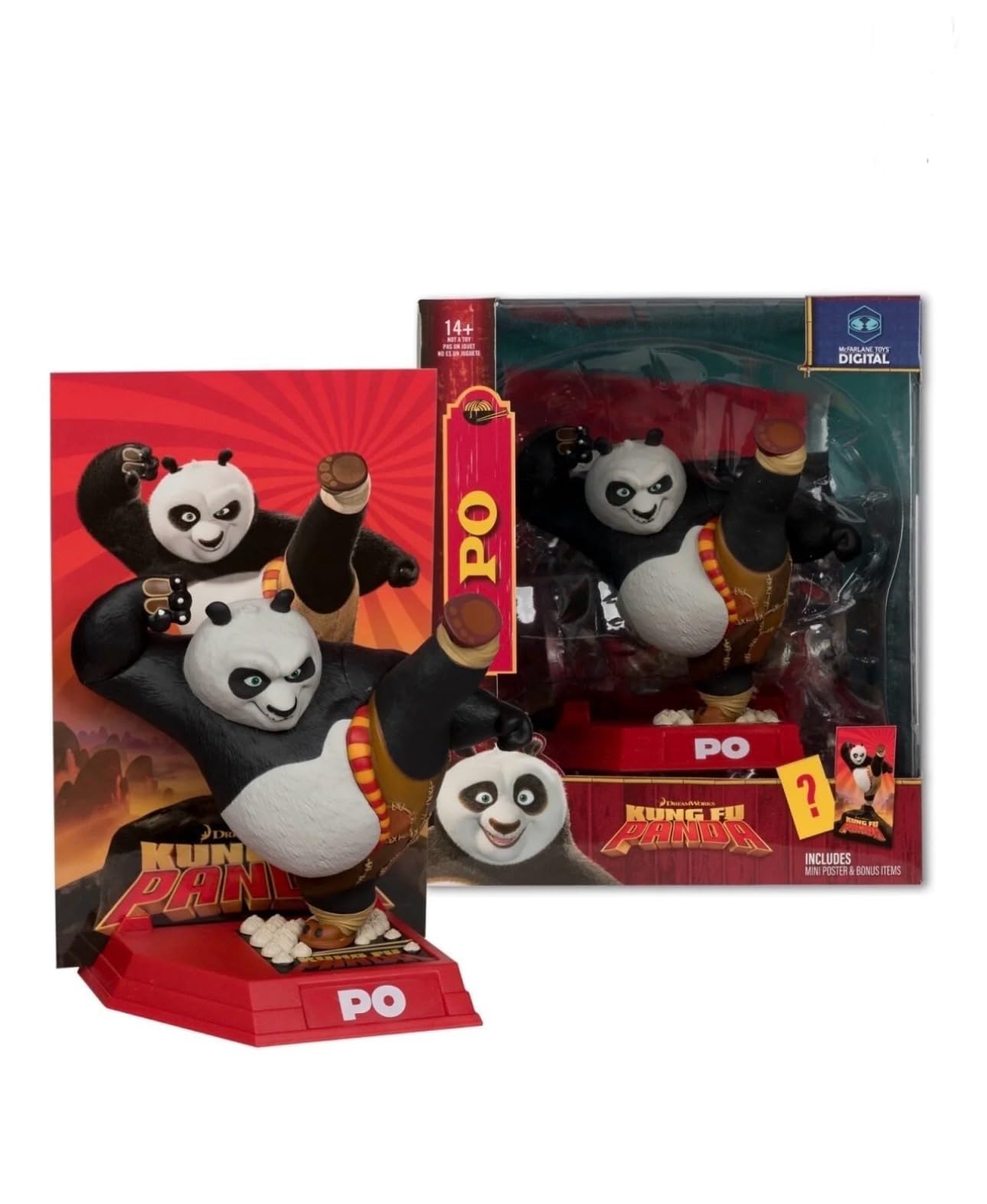Po (Movie Maniacs: Kung Fu Panda) 6" Posed Figure with McFarlane Toys Digital Collectible (PRE-ORDER ships April)