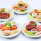 ThaiHonest Mixed 5 Assorted Dollhouse Miniature Lamb Salmon and Burger Set,Tiny Food