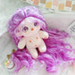 niannyyhouse 20cm Plush Doll Purple Wave Roll Hair Girl Humanoid Stuffed Body Wearable Clothing Dress Up Gifts (3-with Skeleton)