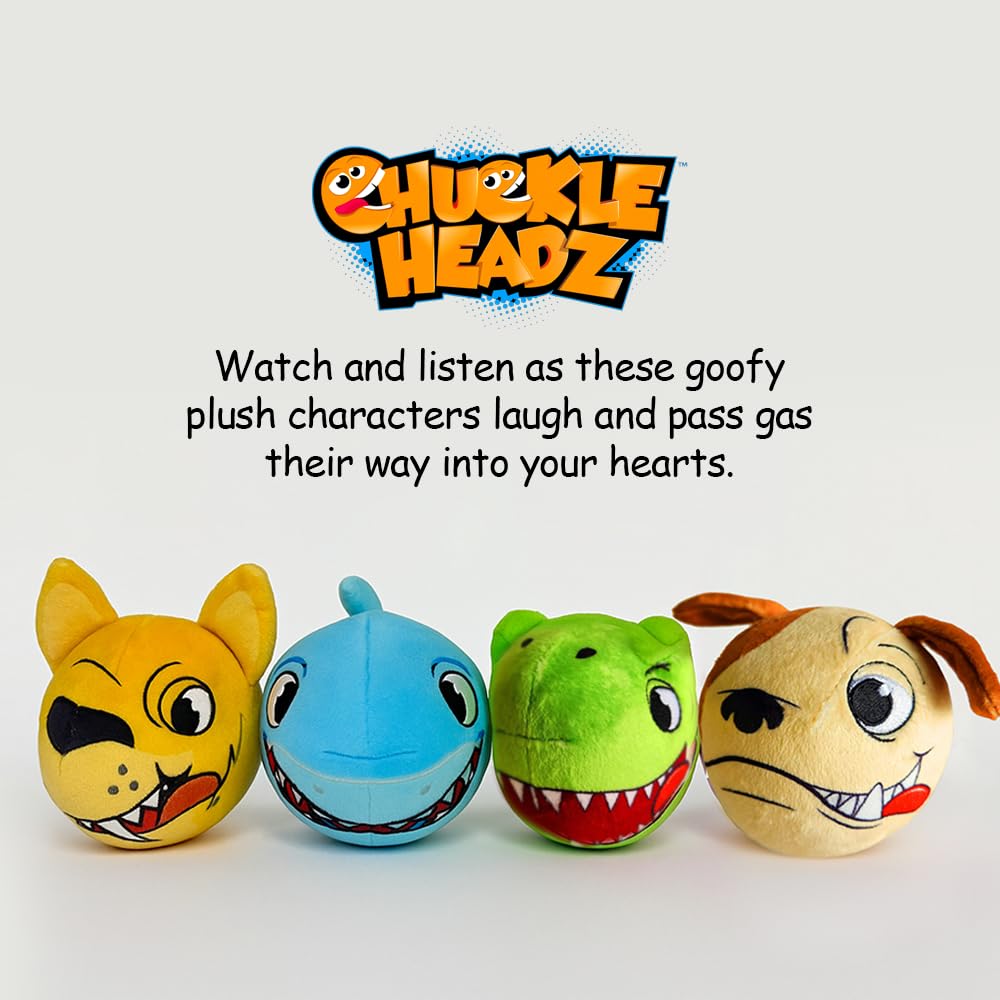 ChuckleHeadz T-Rex Dinosaur Plush Toy - Funny Interactive Animal Plushie with Silly Giggling, Laughing, and Farting Sounds, Hilarious Prank Gag Gift