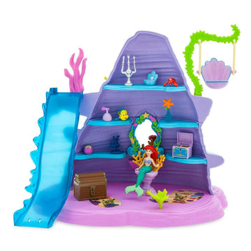 Disney Store Action Toys The Little Mermaid Ariel's Grotto Playset - Fun Girl Toys, Mini Figures Set - Includes Flounder, Sebastian, Treasures & More