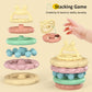 Baby Teething Toys 3-6 Months, Soft Silicone Stacking Rings Teether, 6-Piece Stackable Circles for Teething Relief Safe BPA-Free Teething Gift