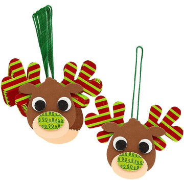 Foam Patterned Reindeer Ornament Craft Kit - Makes 12 - Crafts for Kids and Fun Home Activities