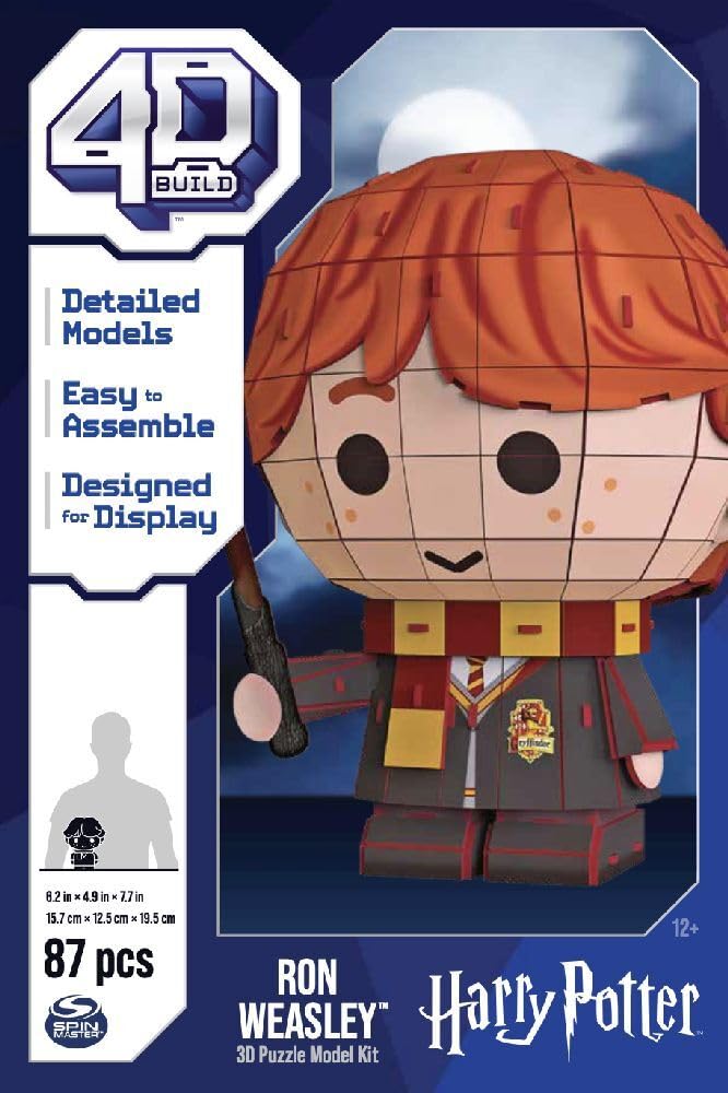 4D Build - Ron Weasley 3D Jigsaw Puzzle, 87 Pieces, Cardboard, Assembly & Disassembly, Realistic Style, Harry Potter, 12+