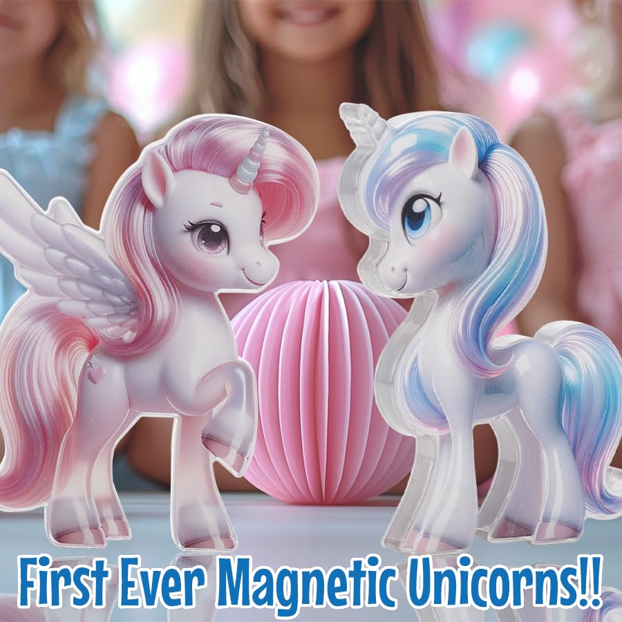 Little Pi Unicorn Toys for Girls Age 4-6 - Unicorn Magnetic Tiles Frozen Toys for Girls Age 4-7 - 3 Year Old Girl Gifts 4 Year Old Girl Birthday Gifts