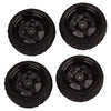 Hobbypower Rc 1: 10 on Road Car 5 Spoke Black Wheel Rims & Rubber Tires 65mm Od(Pack of 4 Pcs)
