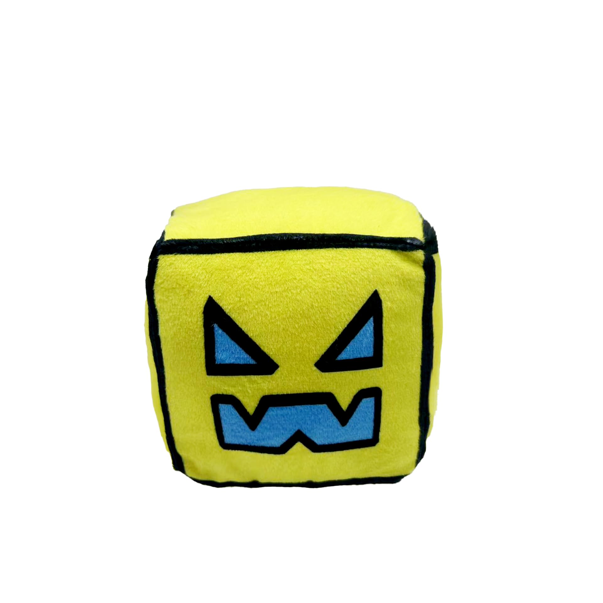 WEKVMDT Geometry Plush Toys,4.7Inch Cube Volume Wood Stuffed Animal Plushie Doll Toys Kids Gift and Festival Decoration (AngerYellow)