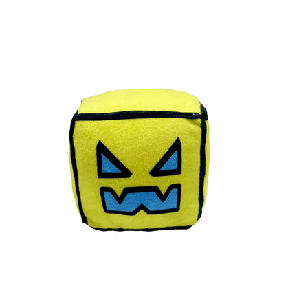 WEKVMDT Geometry Plush Toys,4.7Inch Cube Volume Wood Stuffed Animal Plushie Doll Toys Kids Gift and Festival Decoration (AngerYellow)