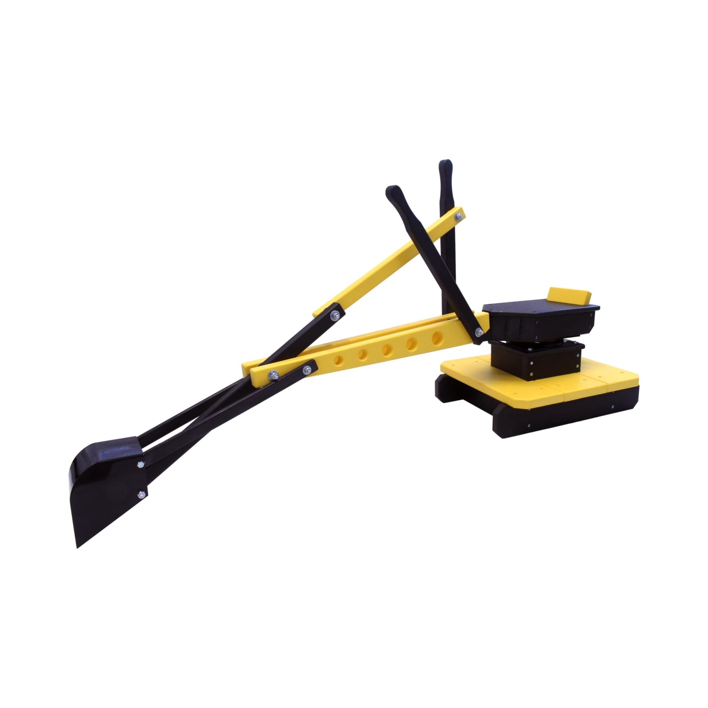 AmishToyBox.com Sand Digger Excavator Toy for Kids, Sandbox Toy with Movable Levers and Metal Digging Bucket, Durable Poly Lumber, Amish-Made (Black