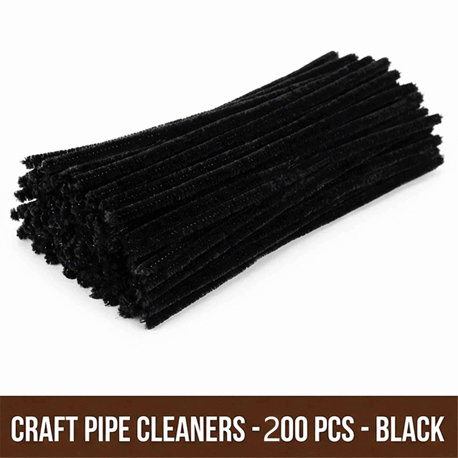 Black Pipe Cleaners with Wiggle Eyes (300 Pack) Chenille Stems for DIY Art Craft Decorations Creative (0.24 x 12 Inch) 1